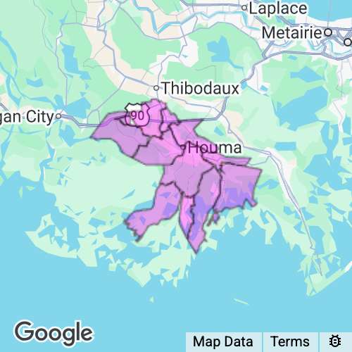 Terrebonne County Louisiana real estate agent mailing area