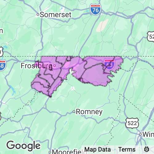 Allegany County Maryland real estate agent mailing area