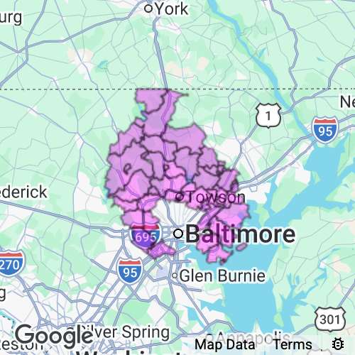 Baltimore County Maryland real estate agent mailing area