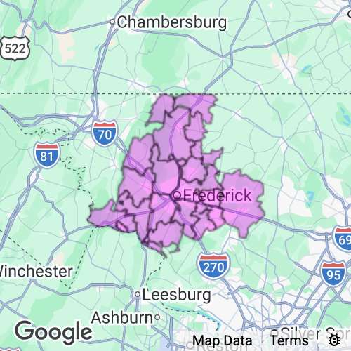 Frederick County Maryland real estate agent mailing area