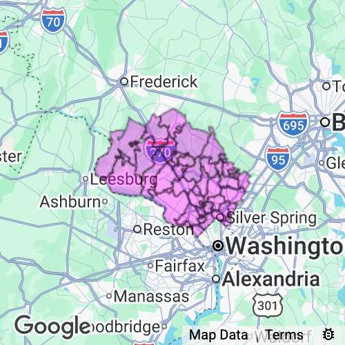 Montgomery County Maryland real estate agent mailing area