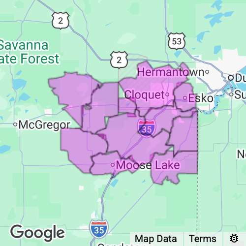 CARLTON county map
