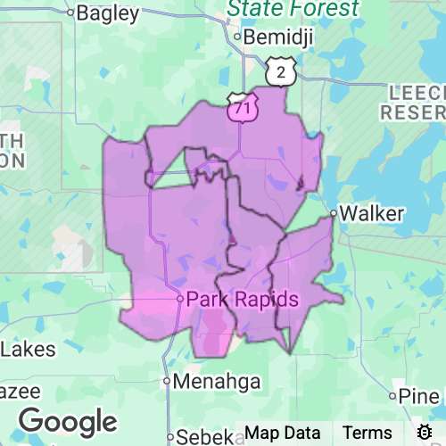 HUBBARD county map
