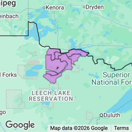 KOOCHICHING county map