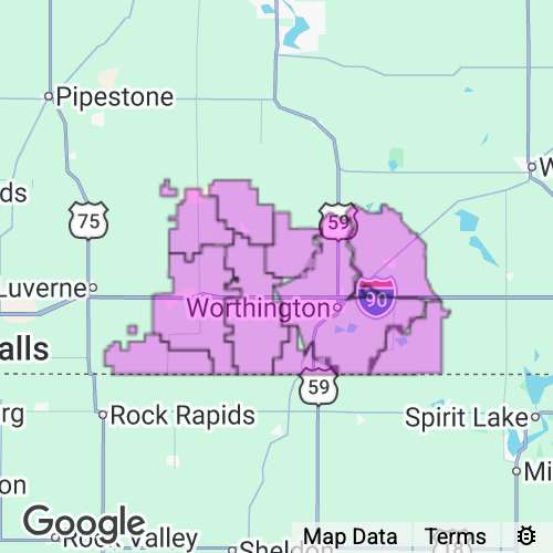 NOBLES county map