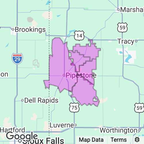 PIPESTONE county map