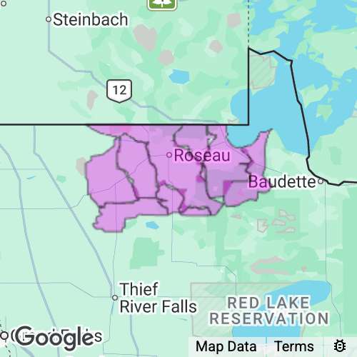 ROSEAU county map