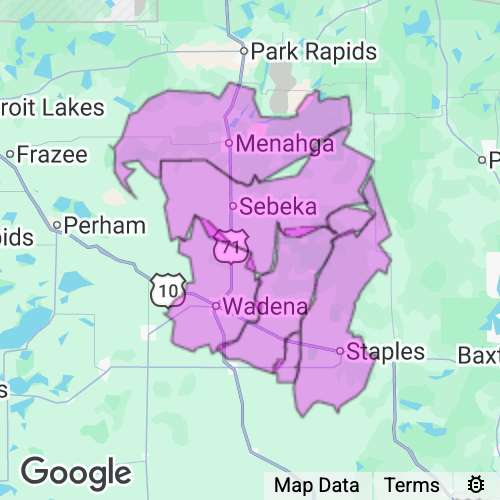 WADENA county map