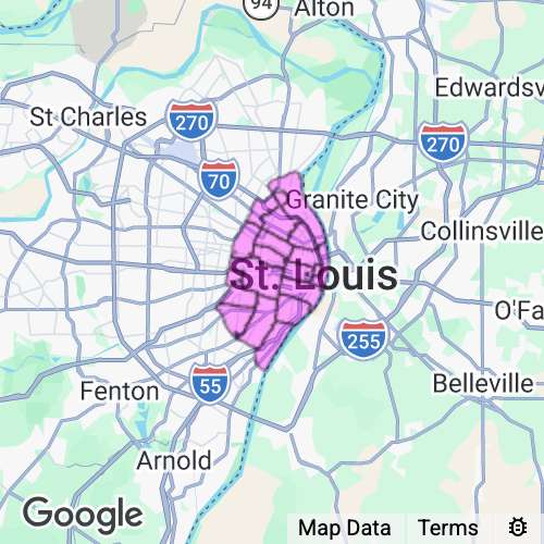 Saint Louis City County Missouri real estate agent mailing area