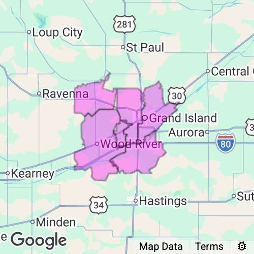 HALL county map