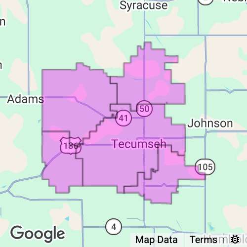 JOHNSON county map