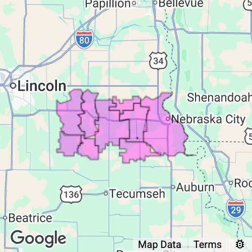 OTOE county map