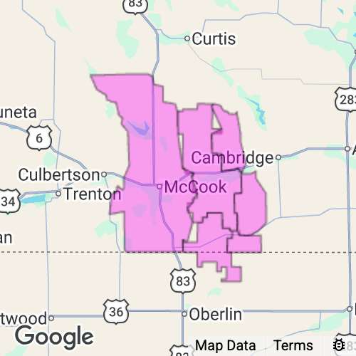 RED WILLOW county map