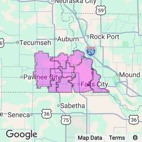 RICHARDSON county map