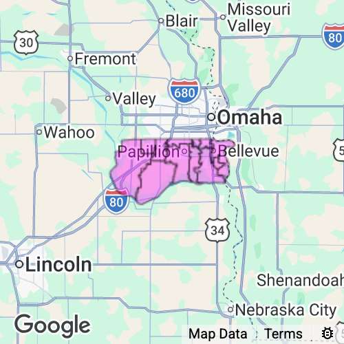 SARPY county map