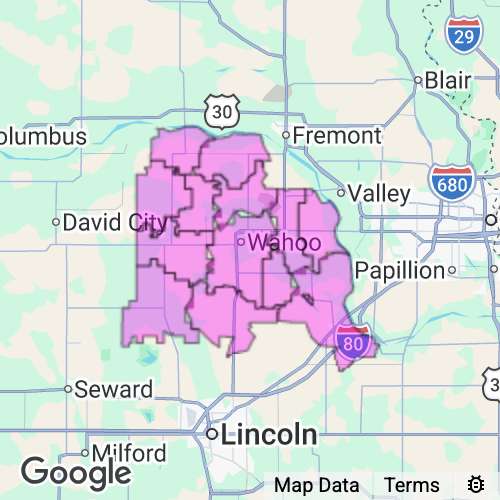 SAUNDERS county map