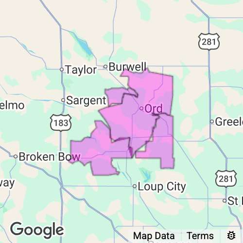 VALLEY county map
