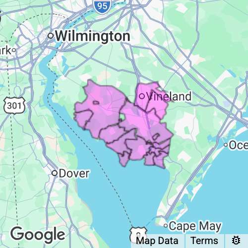 CUMBERLAND county map