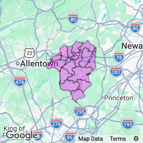 HUNTERDON county map