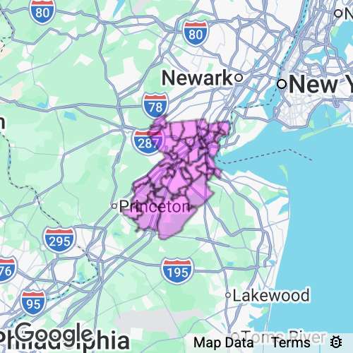 MIDDLESEX county map