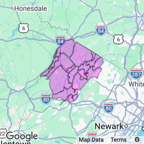 SUSSEX county map