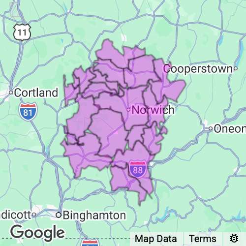 Chenango County New York real estate agent mailing area