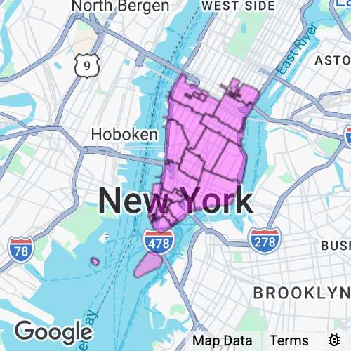 New York County (South) New York real estate agent mailing area