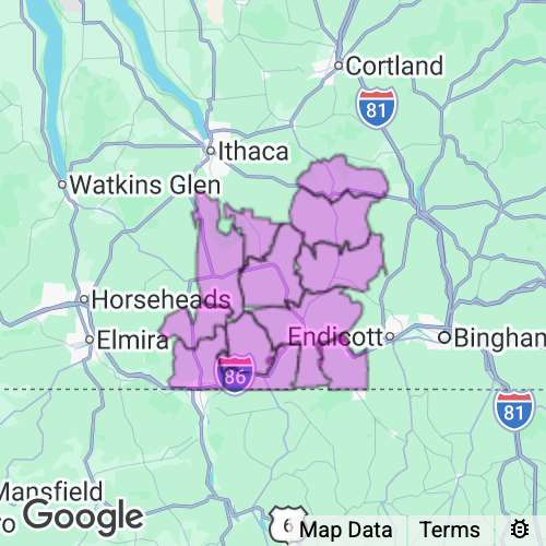 Tioga County New York real estate agent mailing area