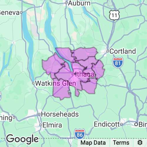 Tompkins County New York real estate agent mailing area
