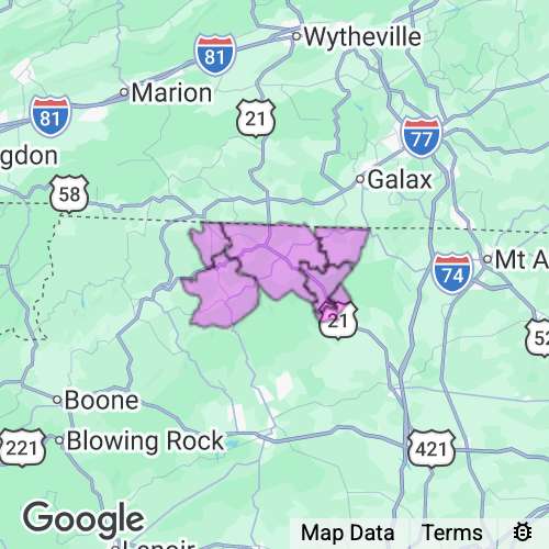 ALLEGHANY county map