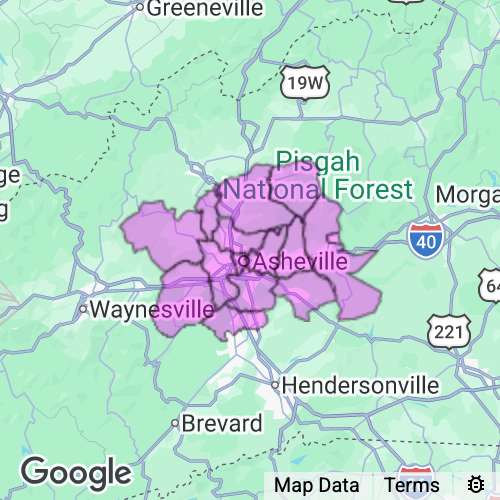 BUNCOMBE county map