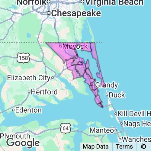 CURRITUCK county map