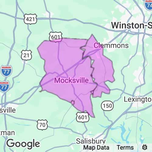 DAVIE county map