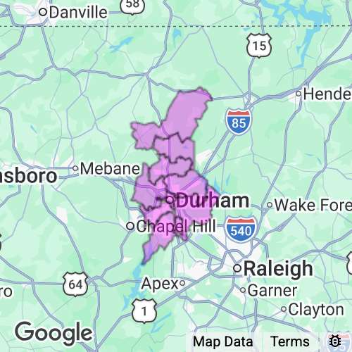 DURHAM county map