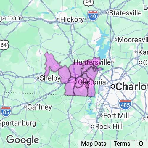 GASTON county map