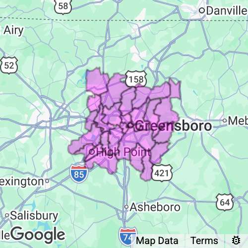 GUILFORD county map