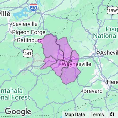 HAYWOOD county map