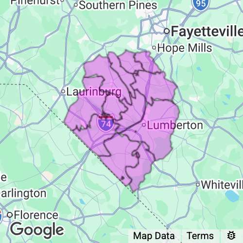 ROBESON county map