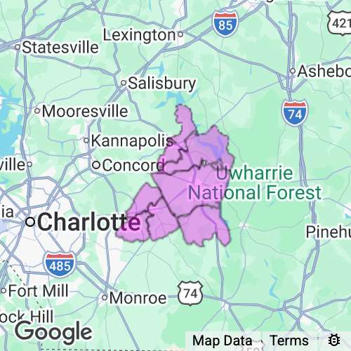 STANLY county map