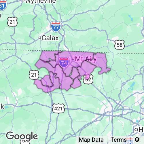 SURRY county map