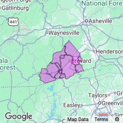 TRANSYLVANIA county map