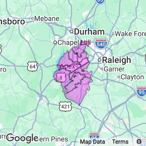 WAKE (West) county map