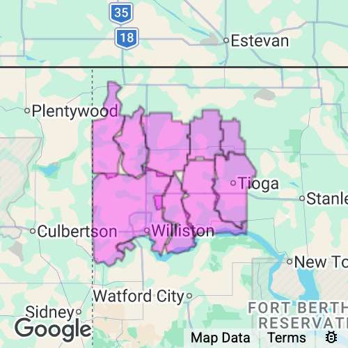 Williams County North Dakota real estate agent mailing area