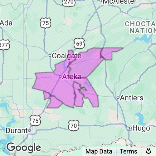 Atoka County Oklahoma real estate agent mailing area