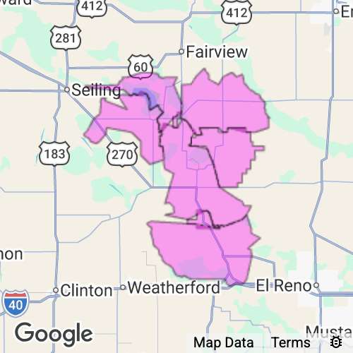 Blaine County Oklahoma real estate agent mailing area