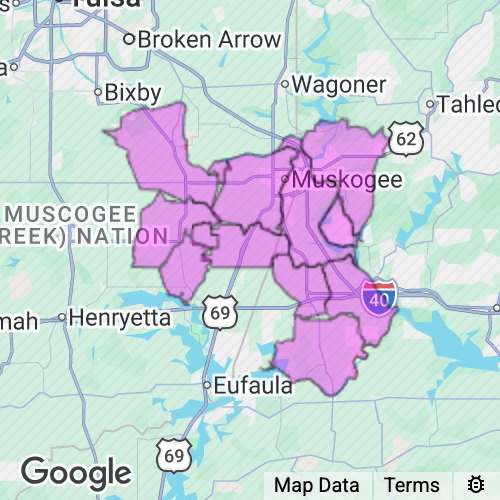 Muskogee County Oklahoma real estate agent mailing area