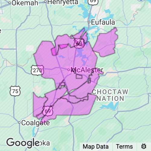 Pittsburg County Oklahoma real estate agent mailing area