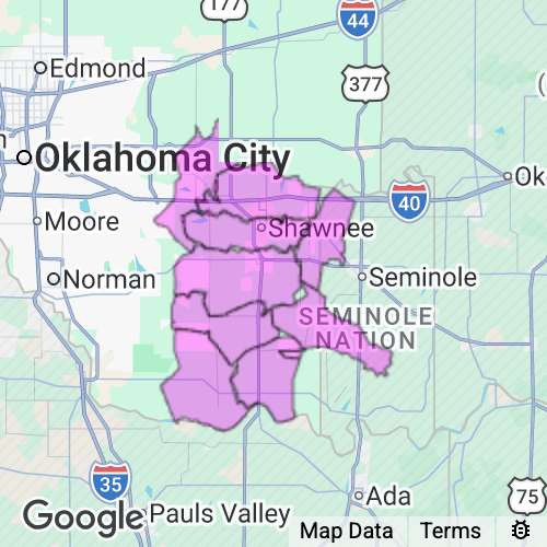 Pottawatomie County Oklahoma real estate agent mailing area