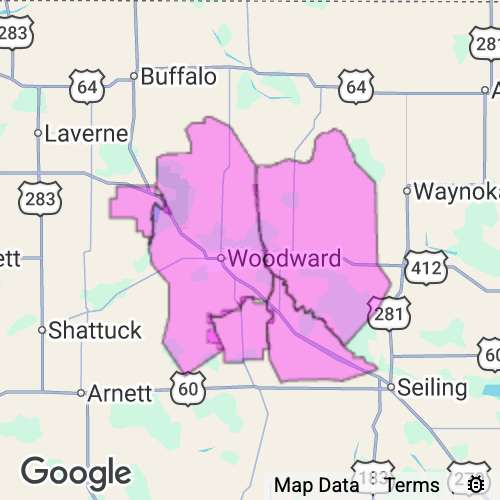 Woodward County Oklahoma real estate agent mailing area
