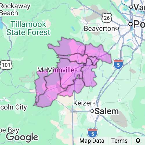 Yamhill County Oregon real estate agent mailing area